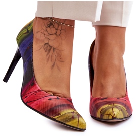 Lewski Shoes Fashionabla Lewski-skor med höga klackar i läder 2659 Flerfärgad mångfärgad