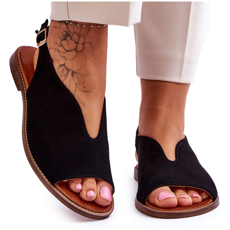 Lewski Shoes Damsandaler i mocka Lewski Skor 3220/X Svart