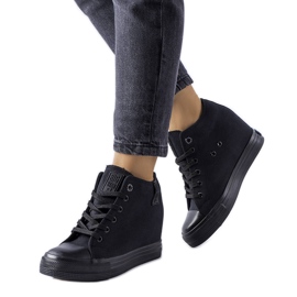 Big Star LL274034 svarta wedge sneakers
