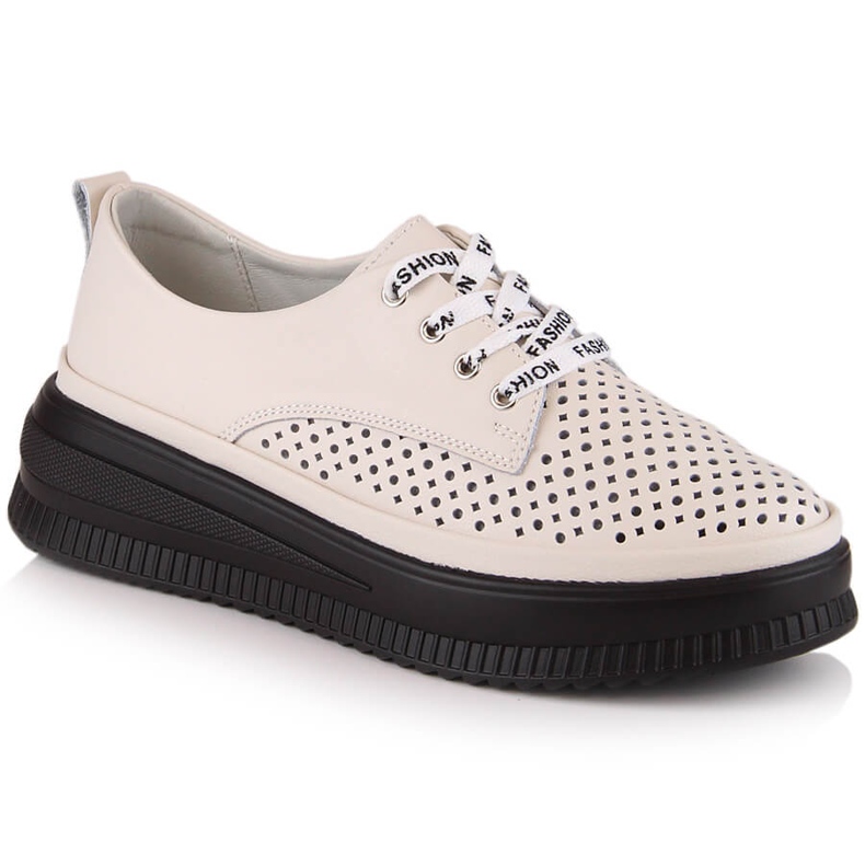 Potocki Skinnbekväma kvinnors genombrutna beige skor Artiker 52C1990