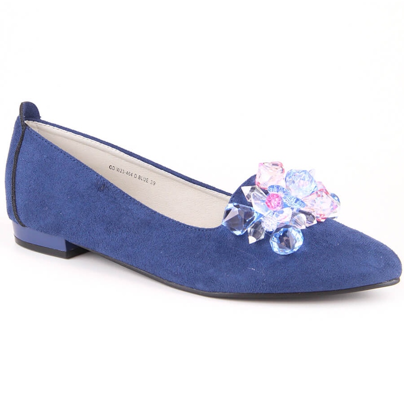 Damballerinor i blå mocka med kristaller T.Sokolski W23-464