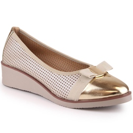 Genombrutna gyllene kilskor för kvinnor Potocki SZ12037