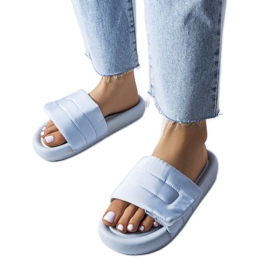 BM Aleron blå tofflor med kardborreband