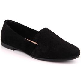 Skinnmocka bekväma slip-on skor svarta S.Barski LR29515