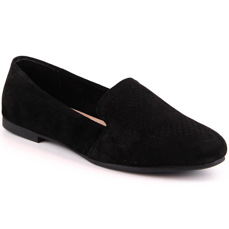 Skinnmocka bekväma slip-on skor svarta S.Barski LR29515