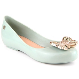 Bekväma doftande elastiska ballerinor med en grön fjäril Zaxy LL285017