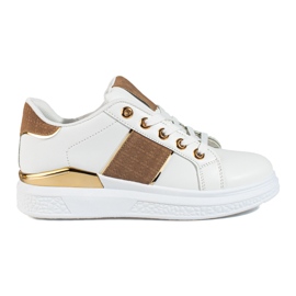 Vita och beige damsportskor Shelovet sneakers