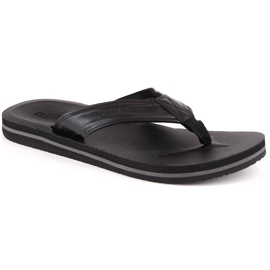 Herrflipflops gjorda av ekologiskt läder svart Big Star LL174605