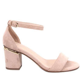 BM Dicarlo Khaki sandaler med mockaklack beige