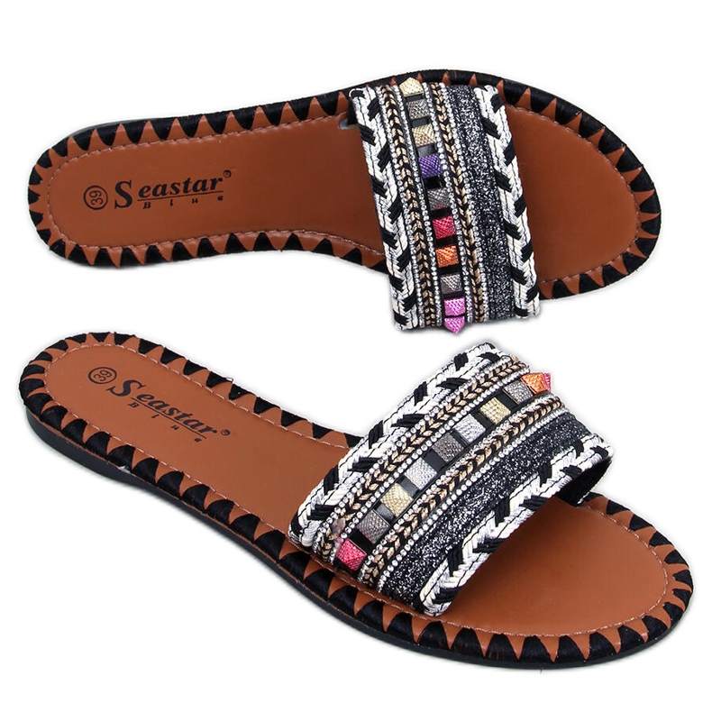 Marocko Black Marrakesh tofflor svart