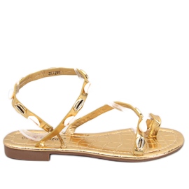 Seastar Askren Gold flipflops med skal gyllene