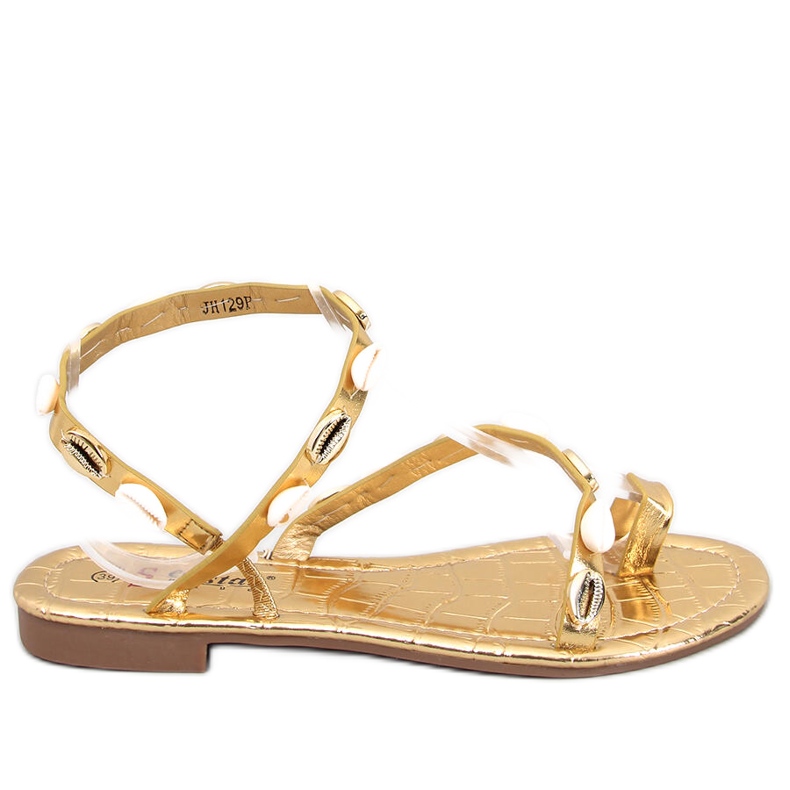 Seastar Askren Gold flipflops med skal gyllene
