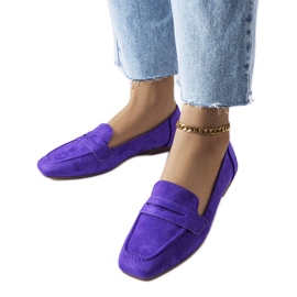 Lila loafers i ekomocka från Meilleur violett