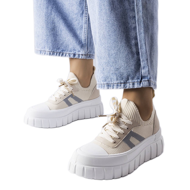 Beiga plattformssneakers från Charpentier beige