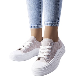 Grå platåsneakers från Bélair