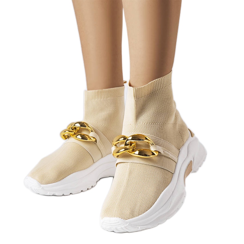 Beiga sneakers med kedja från Baptiste beige