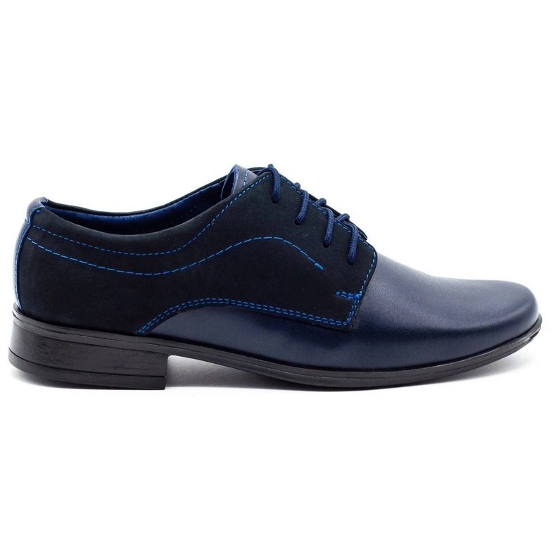 Olivier Barnformella nattvardsskor J1 marinblå med nubuck