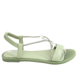 BM Bryce Green strass sandaler grön