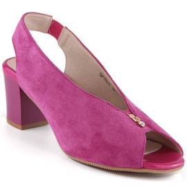 M. DASZYŃSKI Slip-on sandaler i mocka fuchsia M.Daszyński SA169-6 rosa