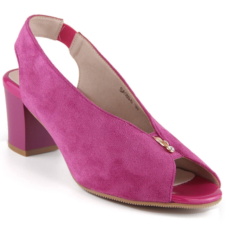 M. DASZYŃSKI Slip-on sandaler i mocka fuchsia M.Daszyński SA169-6 rosa