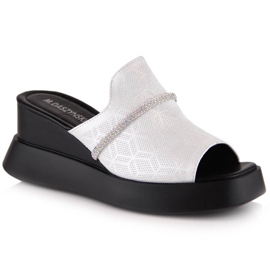 M. DASZYŃSKI Kilsandaler i silver för kvinnor M.Daszyński SA209-2 silver-