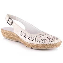 Skinnbekväma genombrutna sandaler beige Rieker 44861-60