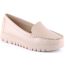 Dam loafers på den beige plattformen Potocki YQ21020