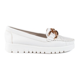 W. Potocki Mockasiner på en tjock sula med en kedja Potocki vit