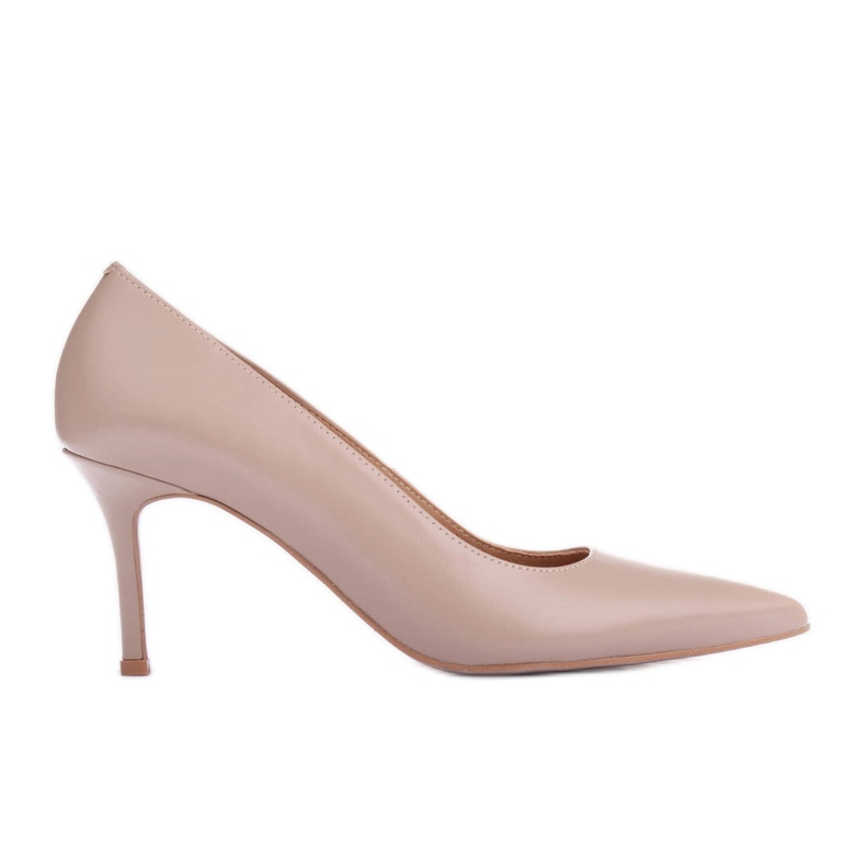 Marco Shoes Nappa-läderklackar beige