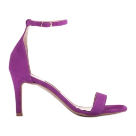 Marco Shoes Eleganta sandaler gjorda av naturlig mocka purpur