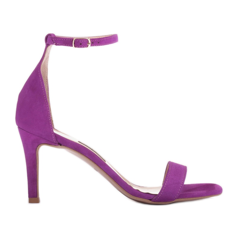 Marco Shoes Eleganta sandaler gjorda av naturlig mocka violett