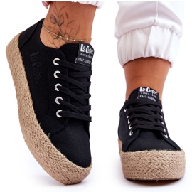 Fashionabla flätade sneakers Lee Cooper LCW-23-31-1797L Svart