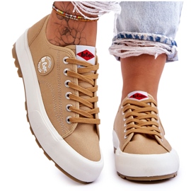 Lågplattformssneakers dam Lee Cooper LCW-23-44-1655L Beige