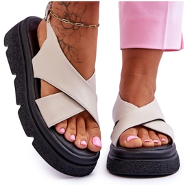 PE1 Fashionabla beige Chester Platform Sandaler