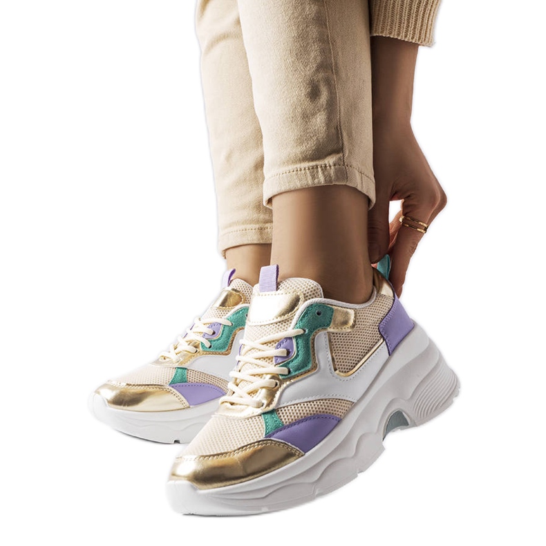 Sneakers i vitt och guld för kvinnor från Séguin beige