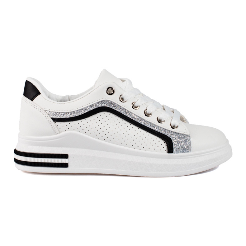 Shelovet sneakers för kvinnor på en hög plattform vita