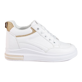 Vita sneakers med dold kil från Shelovet