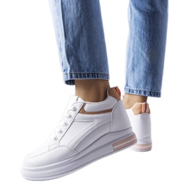 Vita sneakers med glitterinlägg från Bonevil