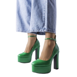 Gröna högklackade pumps från Hervé