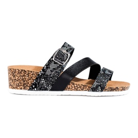 W. Potocki Damtofflor med en lågkil svart Potocki