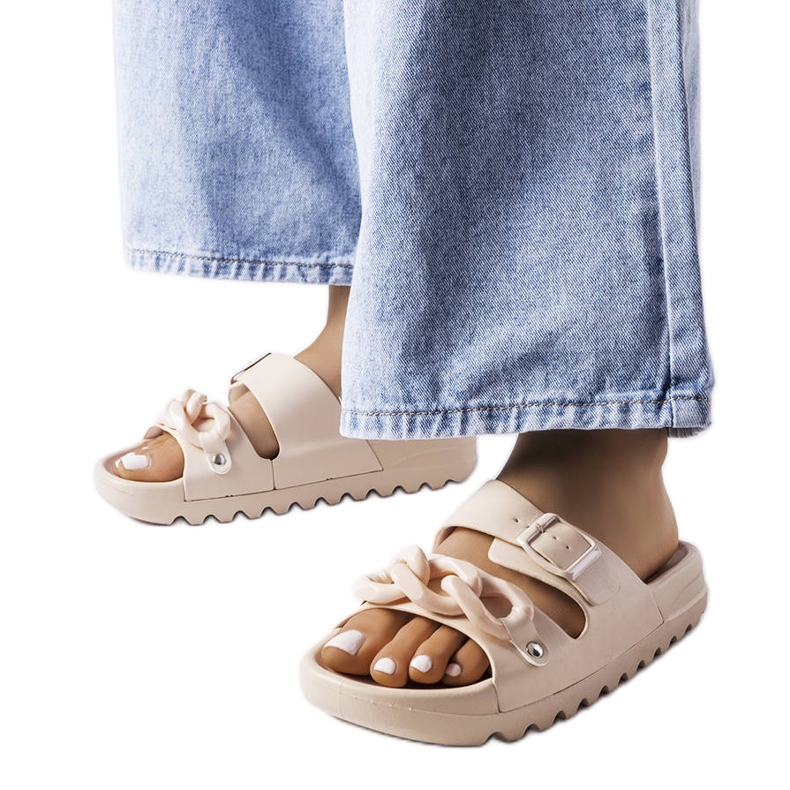 Étoile-rutschbanor i beige gummi