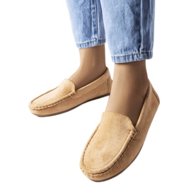 Beige loafers med Souplet-innersula i läder