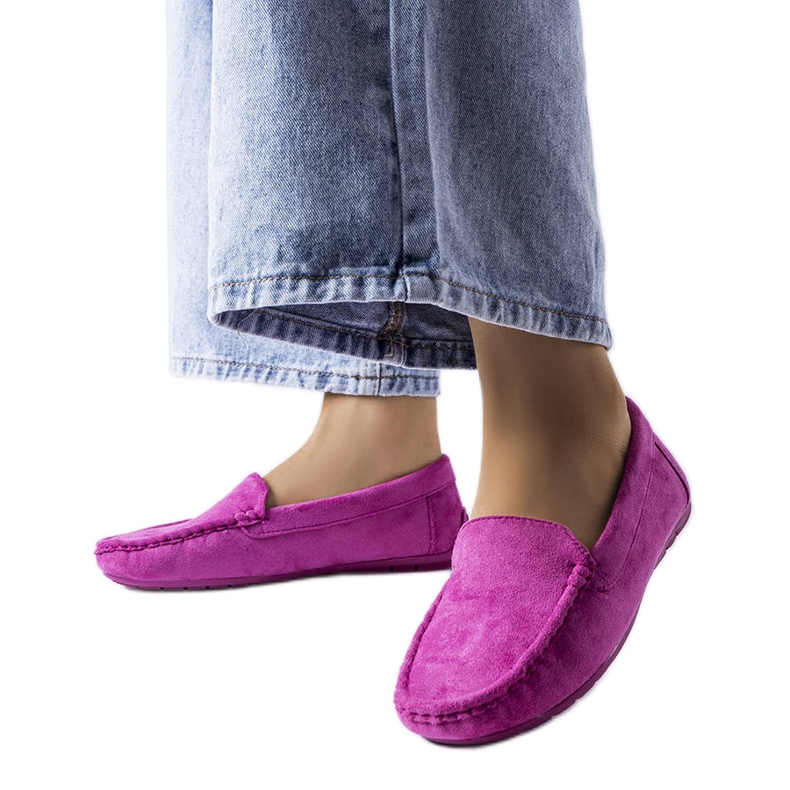 BM Lila loafers med lädersula från Souplet violett