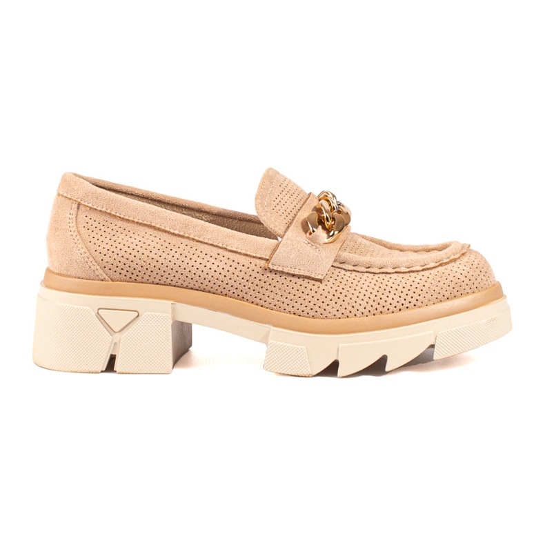 Mocka loafers med kedja Shelovet beige