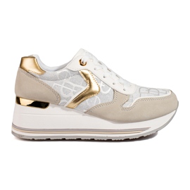 Shelovet wedge sneakers för kvinnor beige