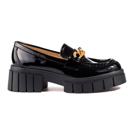 Shelovet svartlackade platåskor