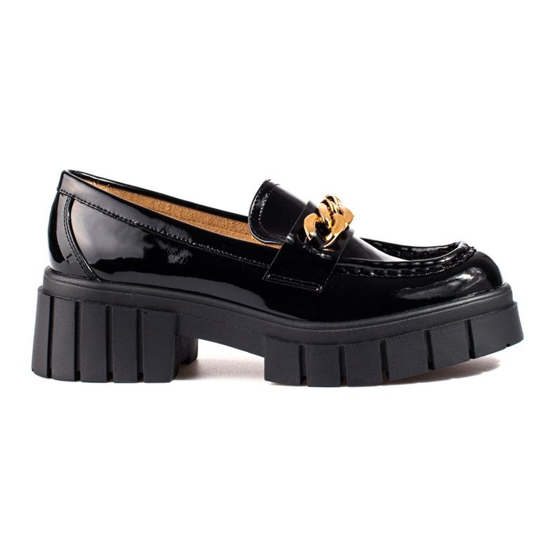 Shelovet svartlackade platåskor