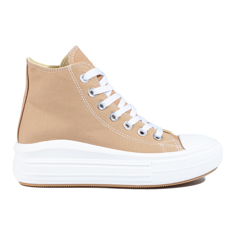 Shelovet beige high platform sneakers