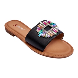 Modetofflor för kvinnor med dekoration Svart Halsey