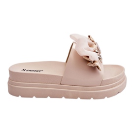 PE1 Tofflor Med Rosett Och Dekorativ Teddy Beige Suzy